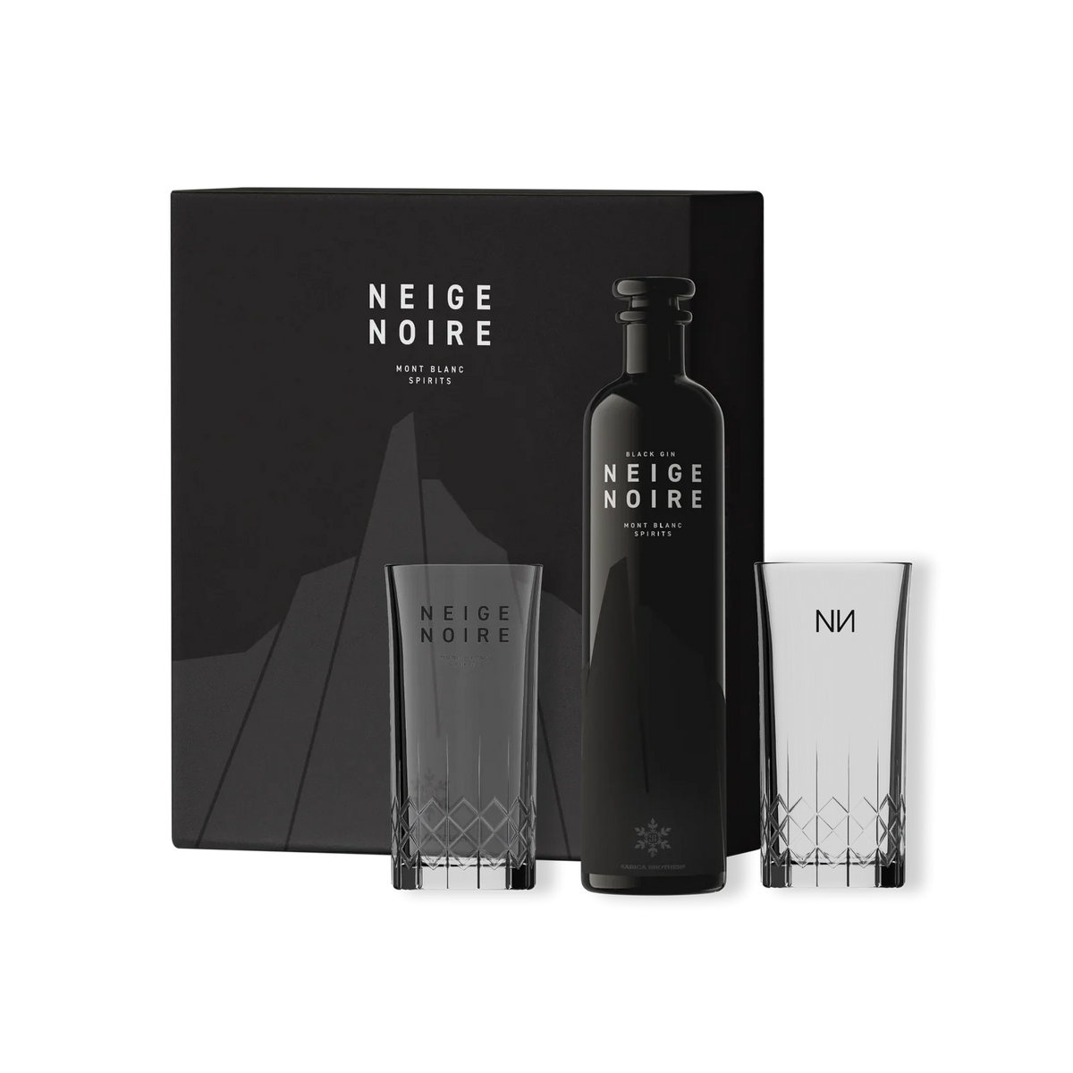 Cofanetto Neige Noire con gin e due bicchieri